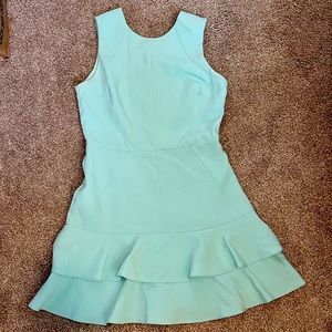 Adelyn Rae seafoam sleeveless fit and flare ruffle dress. Size M
